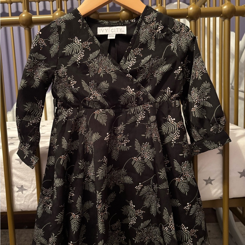 Ivy City Co Black Floral Toddler Dress